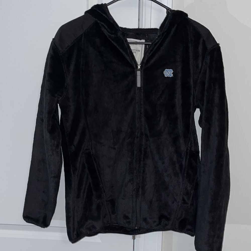 Black SUPER SOFT Hooded UNC North Carolina Tar Heels Full Zipper Fleece Jacket
